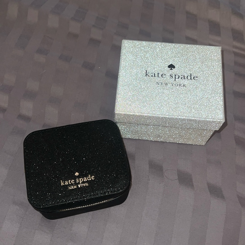 Kate Spade Black Glitter Jewelry Holder
